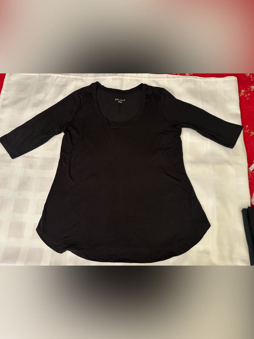 🖤🔥🖤 Ava & Viv Black Scoop Neck 3/4 Sleeve Tunic Tee, XXL